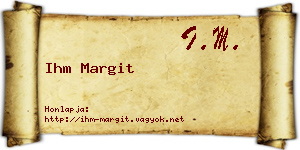 Ihm Margit névjegykártya